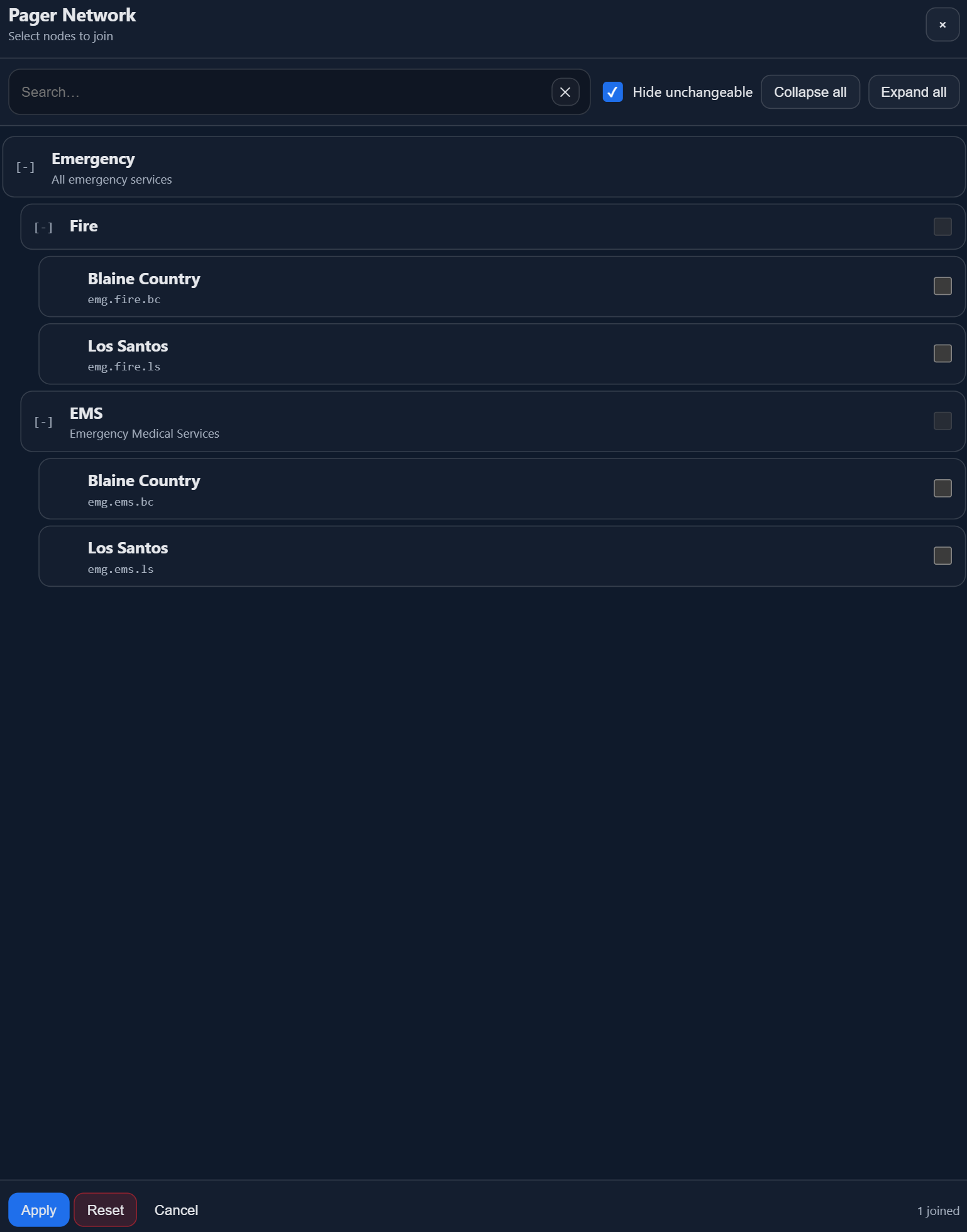 Capcode Selection UI