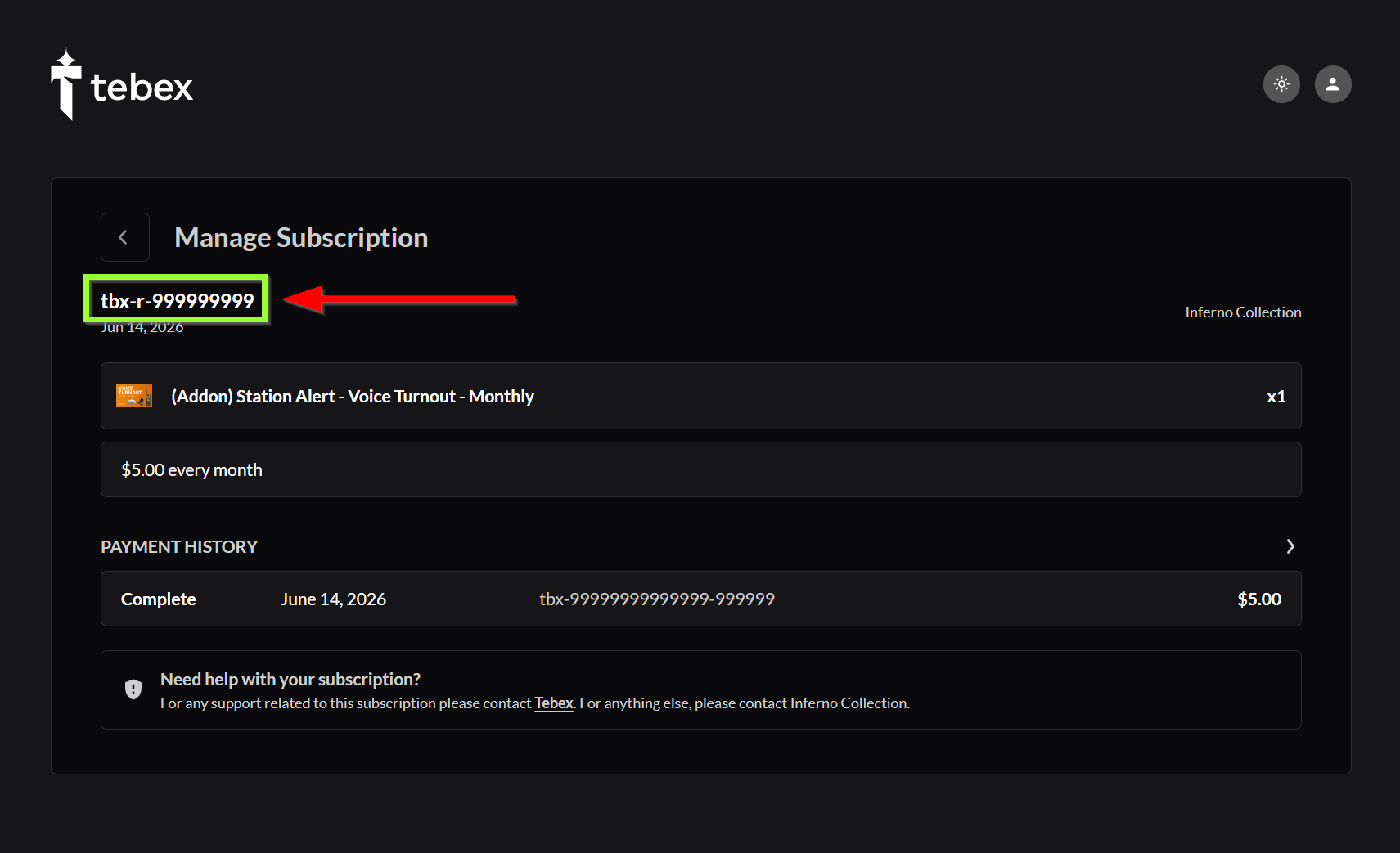 Subscription Page