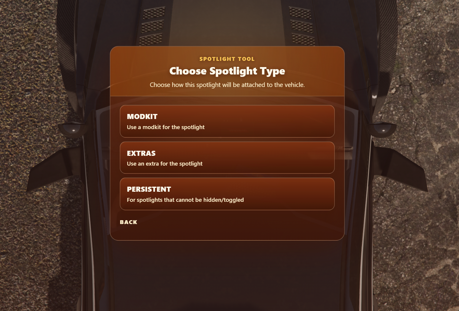 Tool Create Options